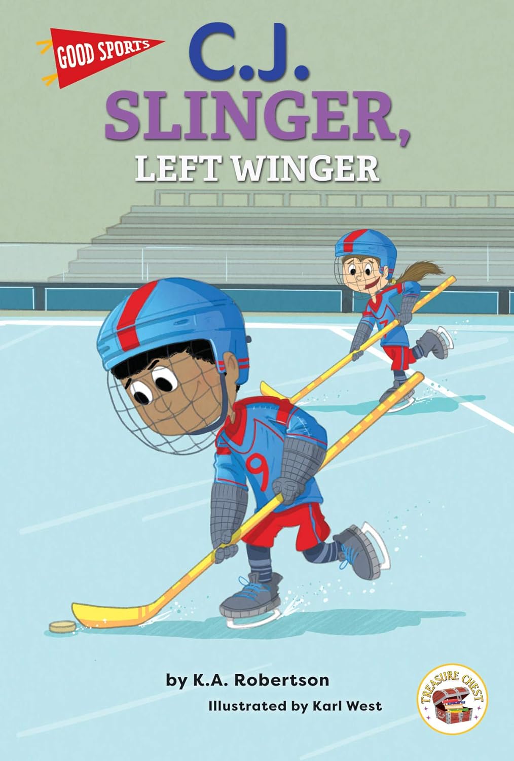 Rourke Educational Media Good Sports: C.J. Slinger, Left Winger―Children's Book About Ice Hockey, Friendship, and Good Sportsmanship, Grades K-2 Readers (32 pgs) Reader